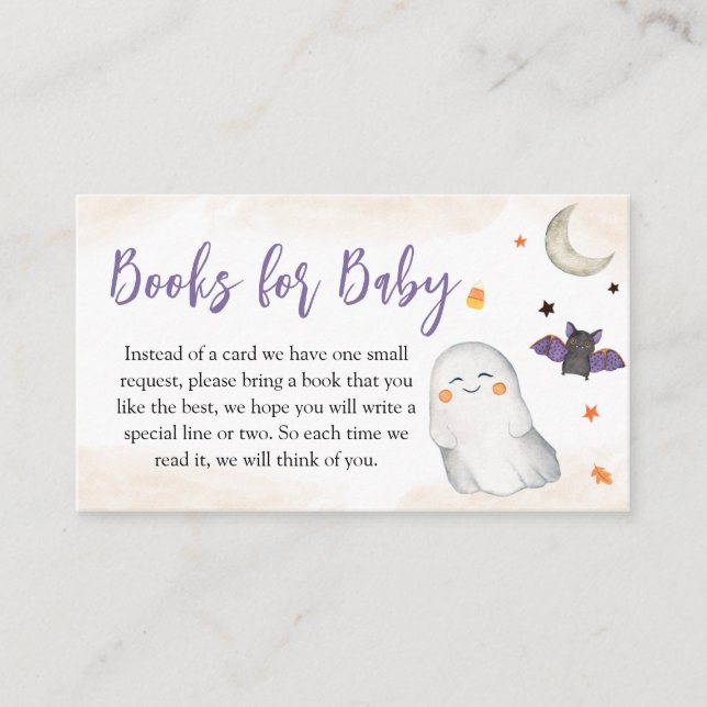 Carte D'accompagnement Livres Baby showers Halloween pour bébé (Devant)