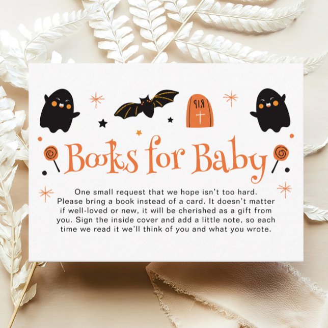 Carte D'accompagnement Livres Baby showers Halloween pour bébé (Créateur téléchargé)