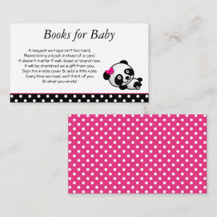 Carte D'accompagnement Livres Baby showers Panda Pink Bear pour Baby Encl