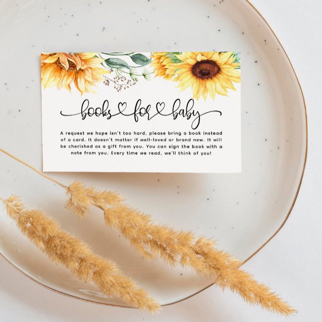 Carte D'accompagnement Livres baby showers pour Baby Sunflower (Créateur téléchargé)