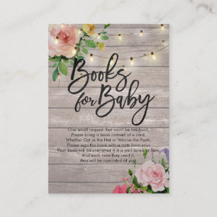 Carte D'accompagnement Livres baby showers pour bébé / Apporter un livre 