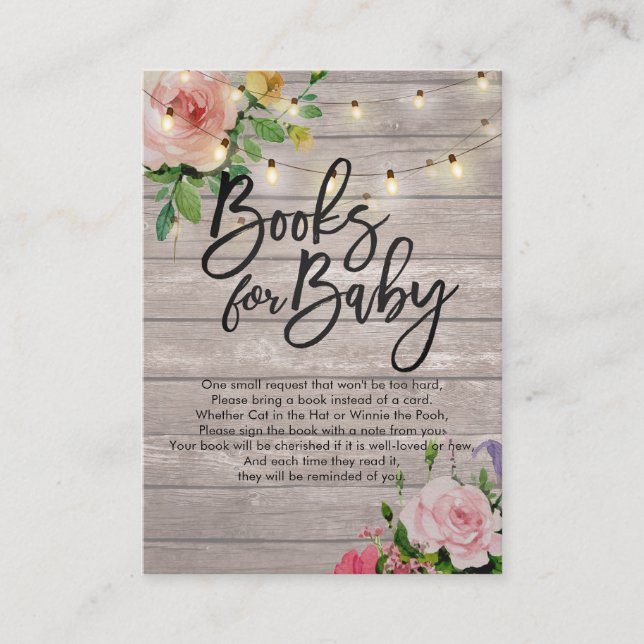 Carte D'accompagnement Livres baby showers pour bébé / Apporter un livre  (Devant)