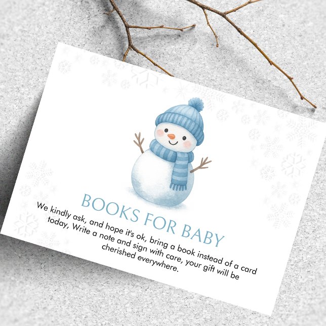 Carte D'accompagnement Livres Baby showers Snowman Pour Bébé (Créateur téléchargé)
