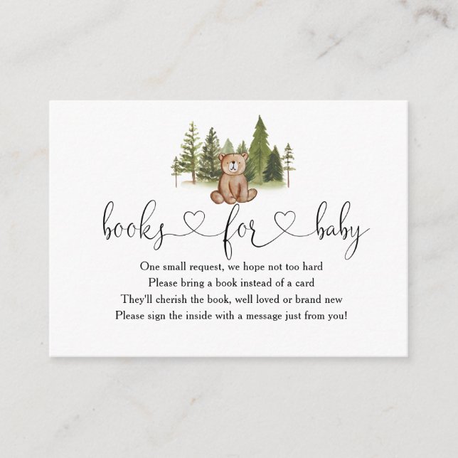 Carte D'accompagnement Livres Baby showers Woodland Pour Baby Enfermer Ca (Devant)