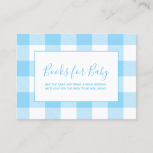 Carte D'accompagnement Livres bébé bleu et blanc Gingham carreaux pour bé