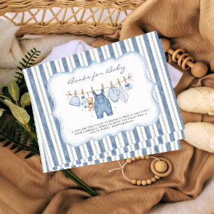 Carte D'accompagnement Livres Bébé en Denim Blue Jean pour Enclosure Bébé
