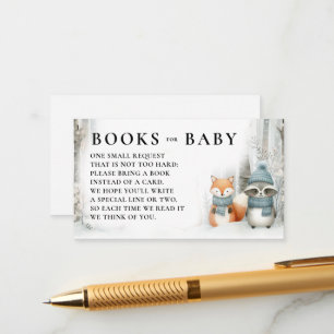 Carte D'accompagnement Livres Bébé Fête de Naissance Animaux de la Forêt
