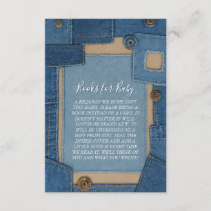 Carte D'accompagnement Livres Bébé Jean Bleu pour Baby Shower