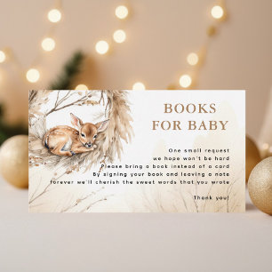Carte D'accompagnement Livres Beige Bébé Boeuf Hiver Pour Baby shower Béb