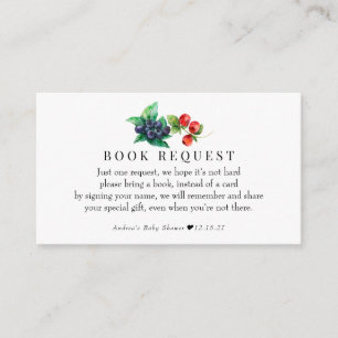 Carte D'accompagnement Livres Berry Sweet Baby shower Pour Boîtier Bébé