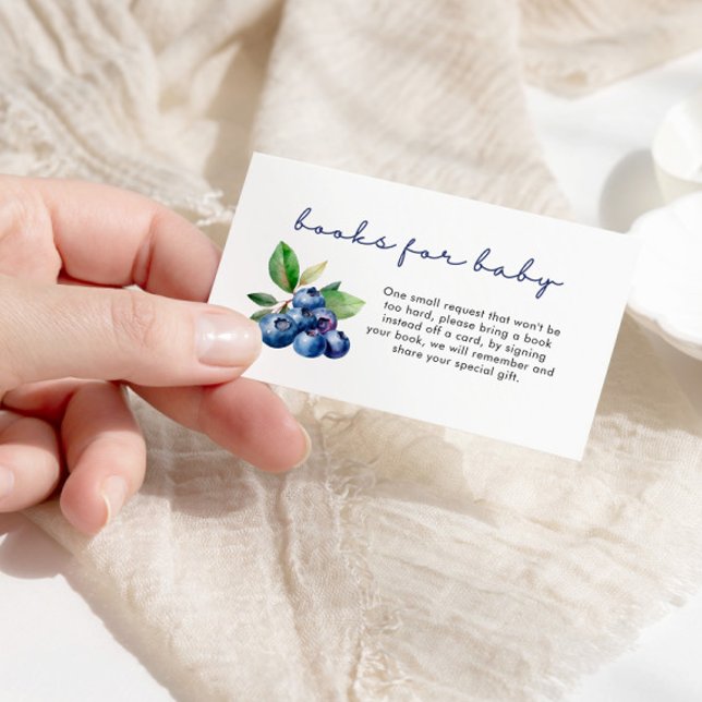 Carte D'accompagnement Livres Berry Sweet Pour Bébé Douche Blueberries (Créateur téléchargé)