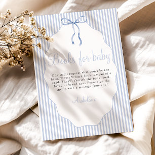 Carte D'accompagnement Livres bleus à rayures pour bébé
