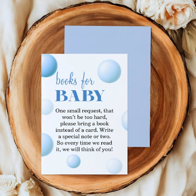 Carte D'accompagnement Livres Bleus Doux pour Thème Ballon de Bébé (Créateur téléchargé)