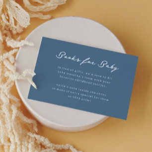Carte D'accompagnement Livres bleus et blancs pour Baby shower bébé
