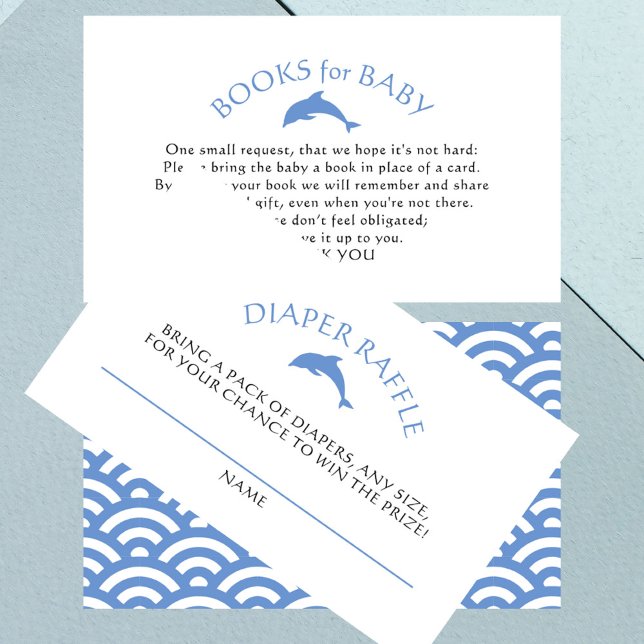 Carte D'accompagnement Livres Bleus Nautiques Pour Baby shower (Créateur téléchargé)