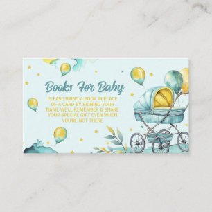 Carte D'accompagnement Livres Bleus pour bébé - Demande de Baby shower Li