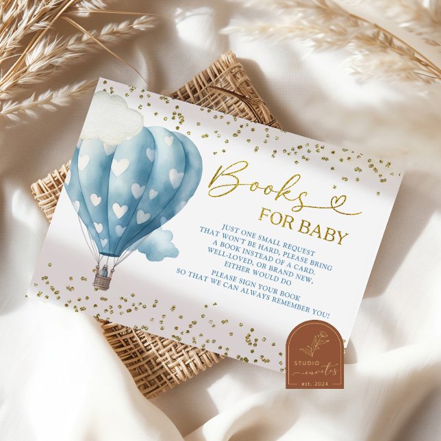 Carte D'accompagnement Livres Blue Montgolfière pour Bébé (Créateur téléchargé)