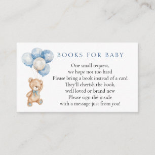Carte D'accompagnement Livres Blue Teddy Bear pour bébé