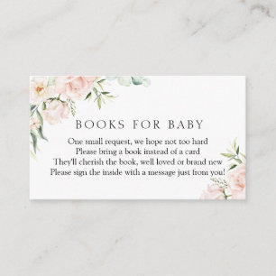 Carte D'accompagnement Livres Blush et Greenery pour bébé