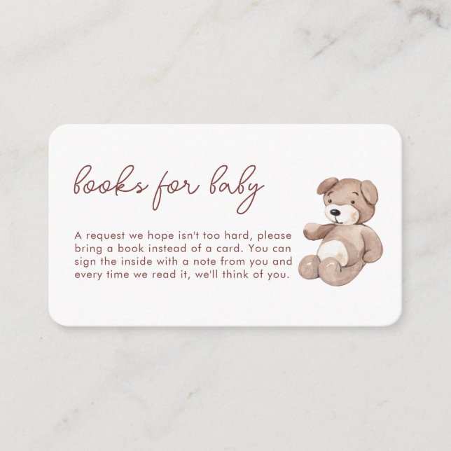 Carte D'accompagnement Livres Boho Watercolor pour Baby shower (Devant)