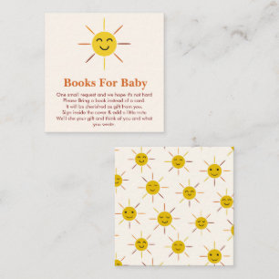 Carte D'accompagnement Livres Bonheur Soleil pour Baby Shower 