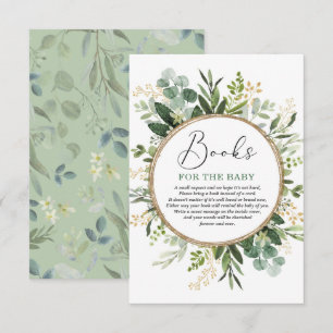 Carte D'accompagnement Livres botaniques Eucalyptus Greenery pour bébé