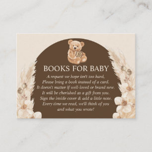 Carte D'accompagnement Livres Brown Pampas Grass Teddy Bear Pour Bébé