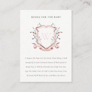 Carte D'accompagnement Livres Chic Rose Fleur sauvage Crest pour le Baby