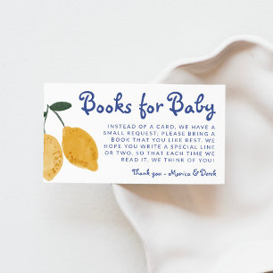Carte D'accompagnement Livres Citron Boys Pour Baby shower Baby Library