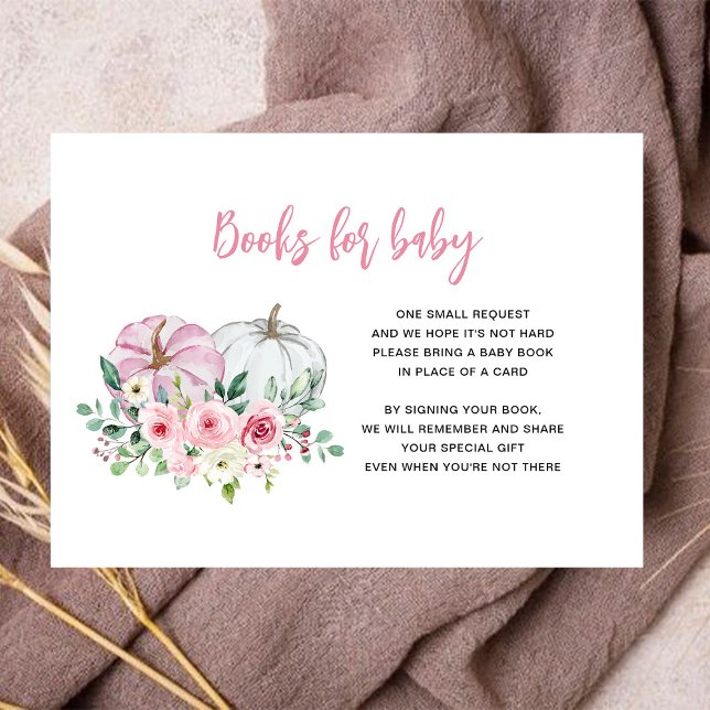 Carte D'accompagnement Livres Citrouille roses pour bébé (Créateur téléchargé)