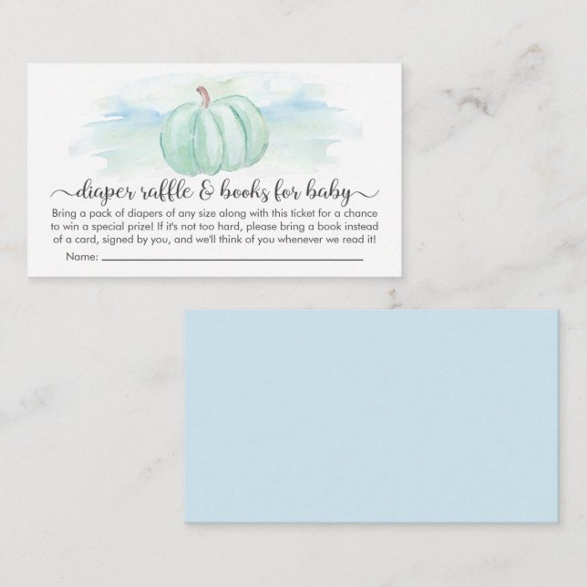 Carte D'accompagnement Livres citrouilles À Raffle Pour Baby shower (Devant / Derrière)