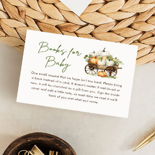 Carte D'accompagnement Livres Citrouilles d'automne pour Baby shower bébé