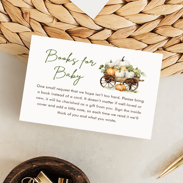 Carte D'accompagnement Livres Citrouilles d'automne pour Baby shower bébé (Créateur téléchargé)