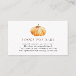Carte D'accompagnement Livres citrouilles pour Baby insert card