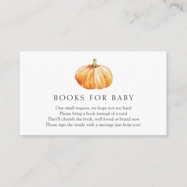 Carte D'accompagnement Livres citrouilles pour Baby insert card (Devant)