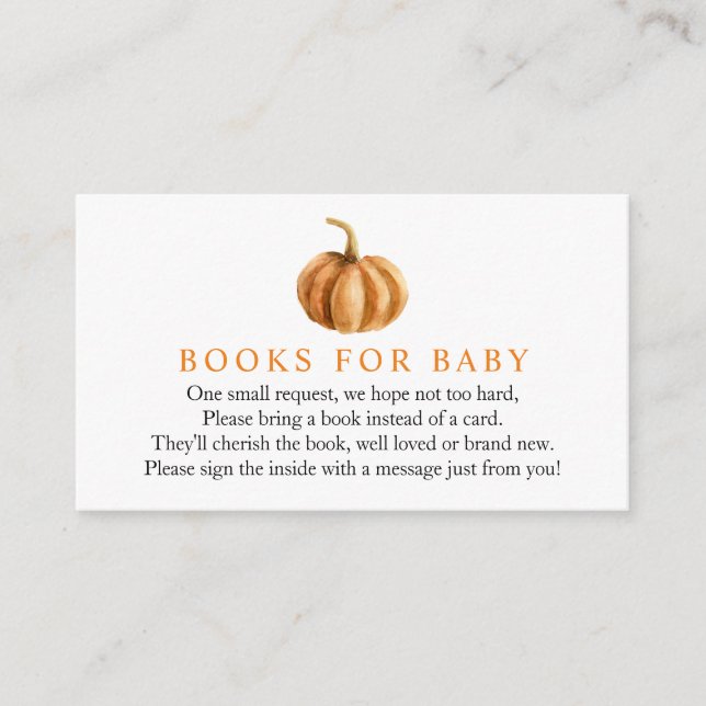 Carte D'accompagnement Livres citrouilles pour Baby insert card (Devant)