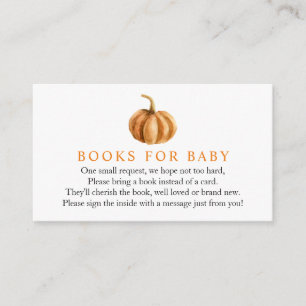 Carte D'accompagnement Livres citrouilles pour Baby insert card