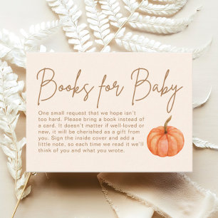 Carte D'accompagnement Livres citrouilles pour Baby shower d'automne bébé
