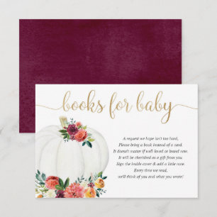 Carte D'accompagnement Livres citrouilles pour bébé sexe neutre automne f