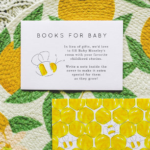 Carte D'accompagnement Livres d'abeilles à aquarelle jaune pour Baby show