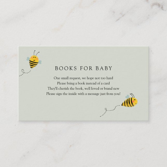 Carte D'accompagnement Livres d'abeilles pour Baby insert card (Devant)