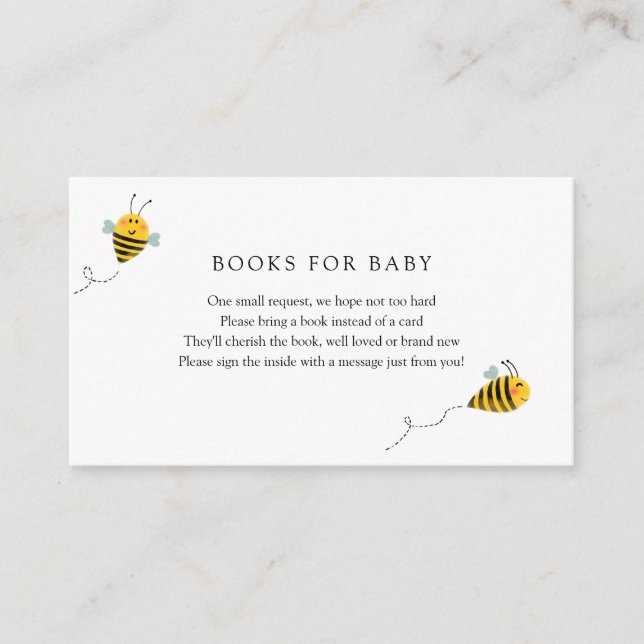 Carte D'accompagnement Livres d'abeilles pour Baby insert card (Devant)