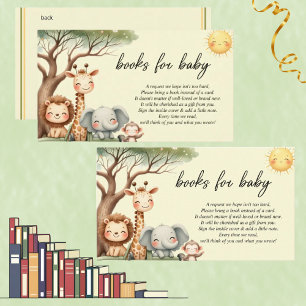 Carte D'accompagnement Livres d'animaux de safari mignons pour bébé sans