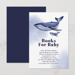 Carte D'accompagnement Livres d'aquarelle bleu marine pour bébé