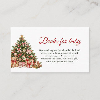 Carte D'accompagnement Livres d'Arbre de Noël pour Bébé Baby Shower