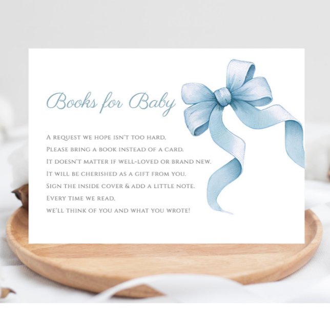 Carte D'accompagnement Livres d'arc bleu aquarelle pour bébé (Créateur téléchargé)