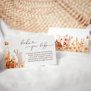 Carte D'accompagnement Livres d'automne citrouille pour Bébé Billet