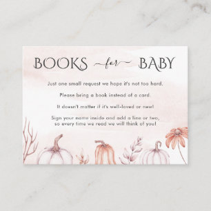 Carte D'accompagnement Livres d'automne doux pour le Baby shower