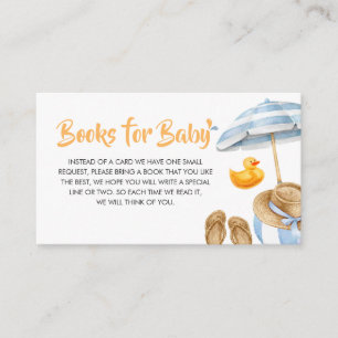 Carte D'accompagnement Livres de Baby shower à éclaboussures bleues pour 