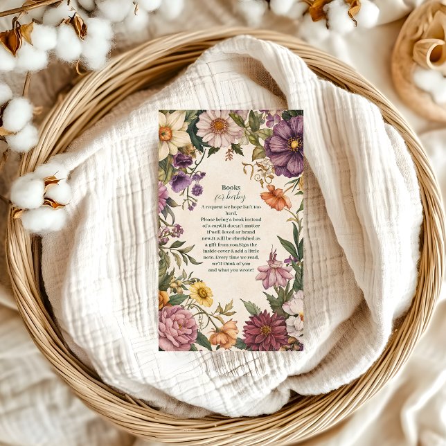 Carte D'accompagnement Livres de Baby shower Art Nouveau Victorien pour b (Créateur téléchargé)